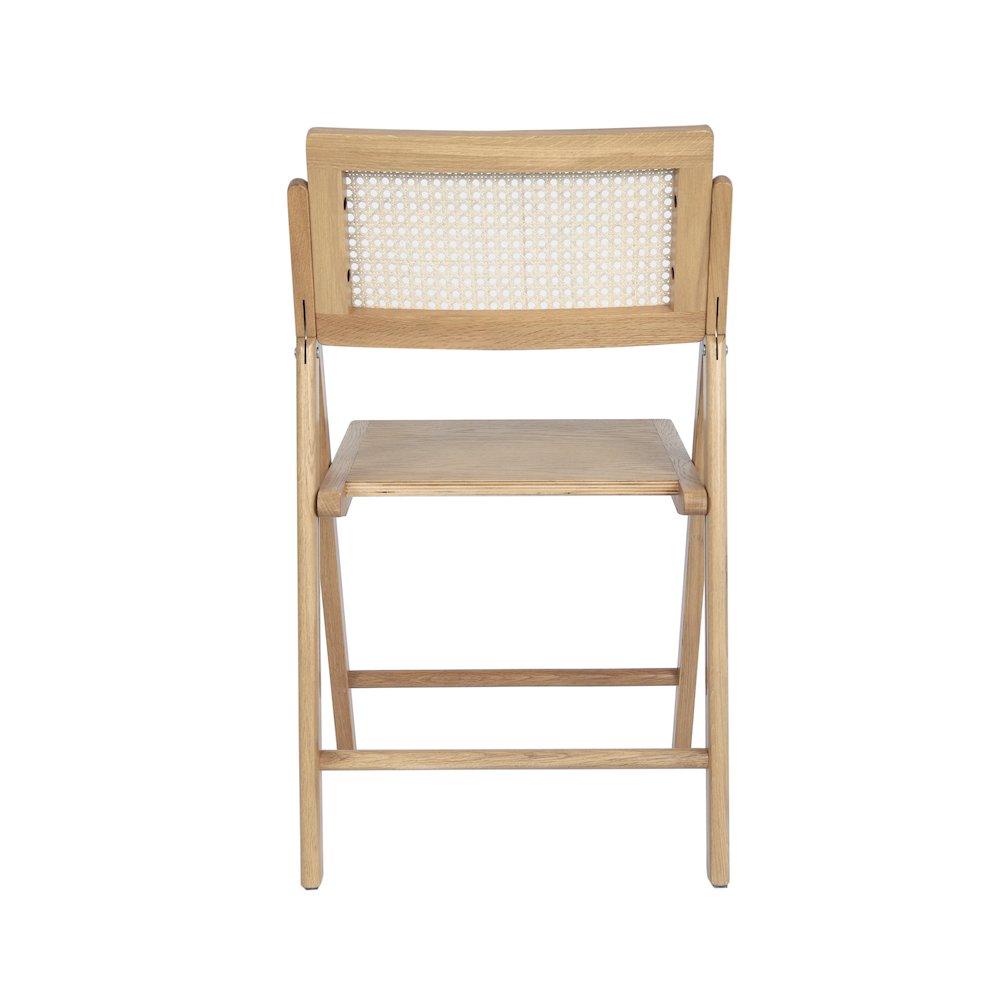 Set of 2 Commercial Cane Rattan Folding Dining and Event Chairs, Natural