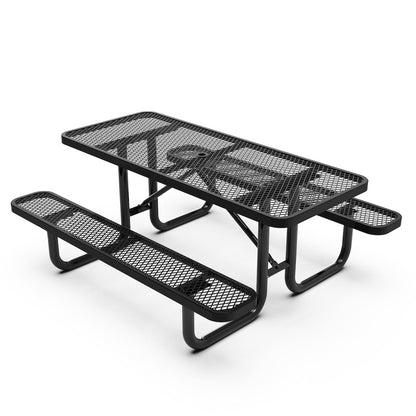 Mantilla 6' Rectangular Outdoor Picnic Table, Black