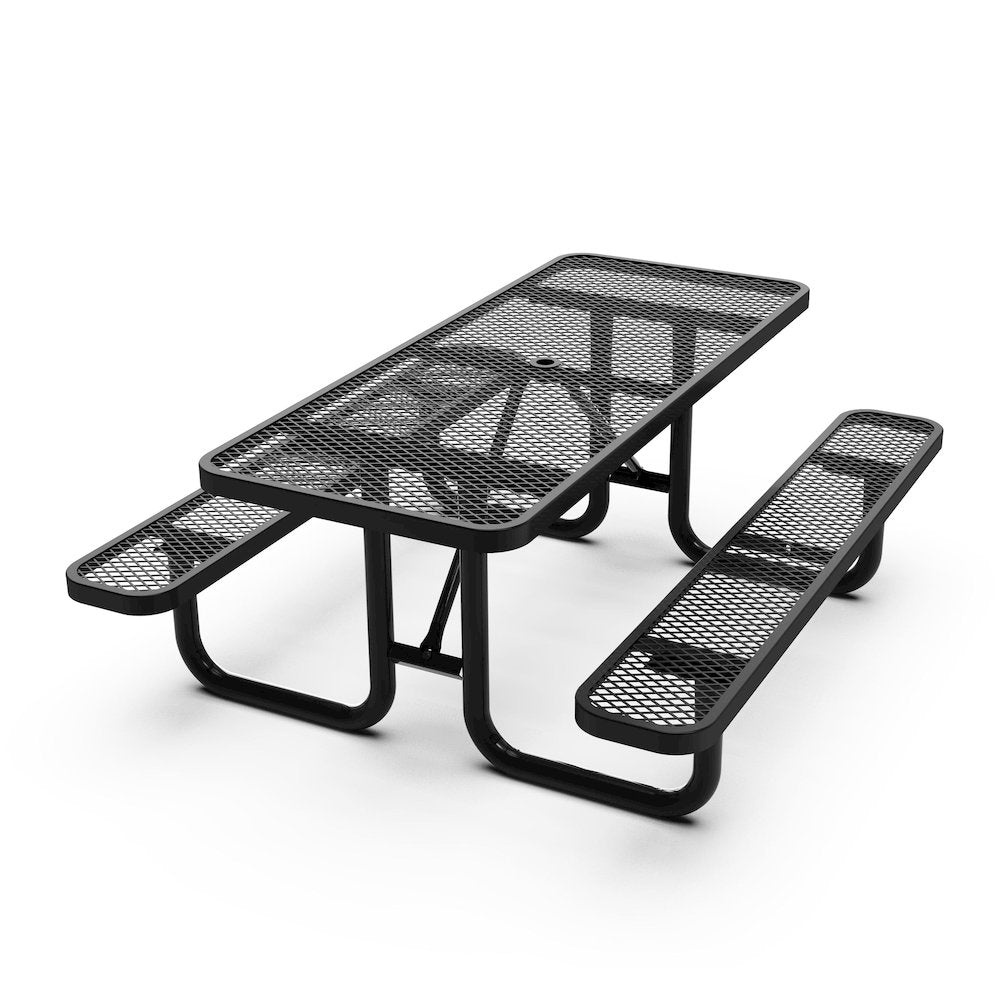 Mantilla 6' Rectangular Outdoor Picnic Table, Black