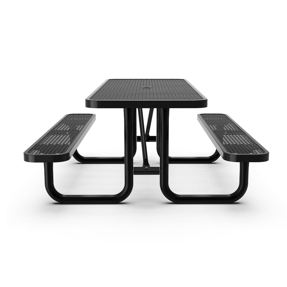 Mantilla 6' Rectangular Outdoor Picnic Table, Black