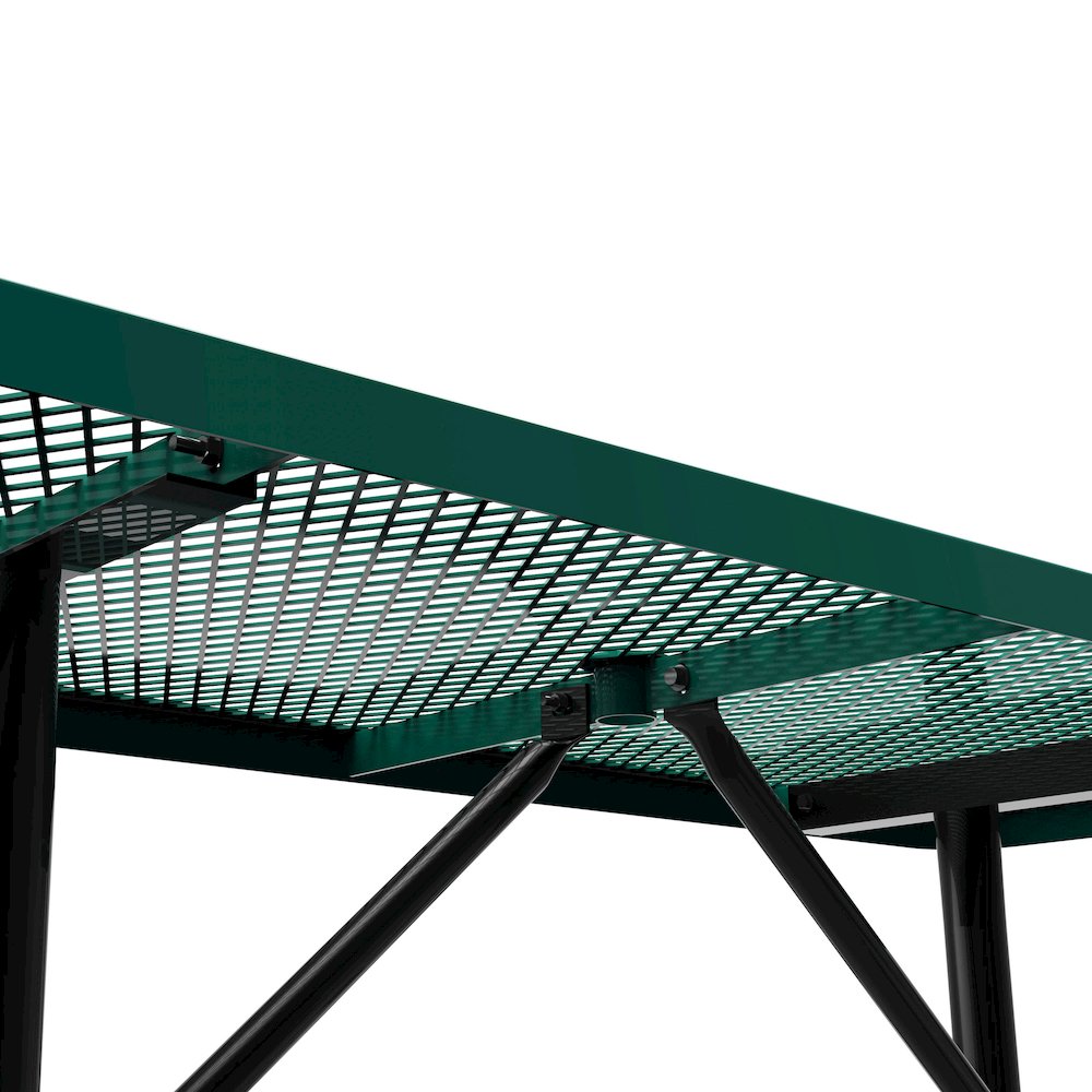 6' Rectangular Outdoor Picnic Table with Green Expanded Metal Mesh Top and Seats
