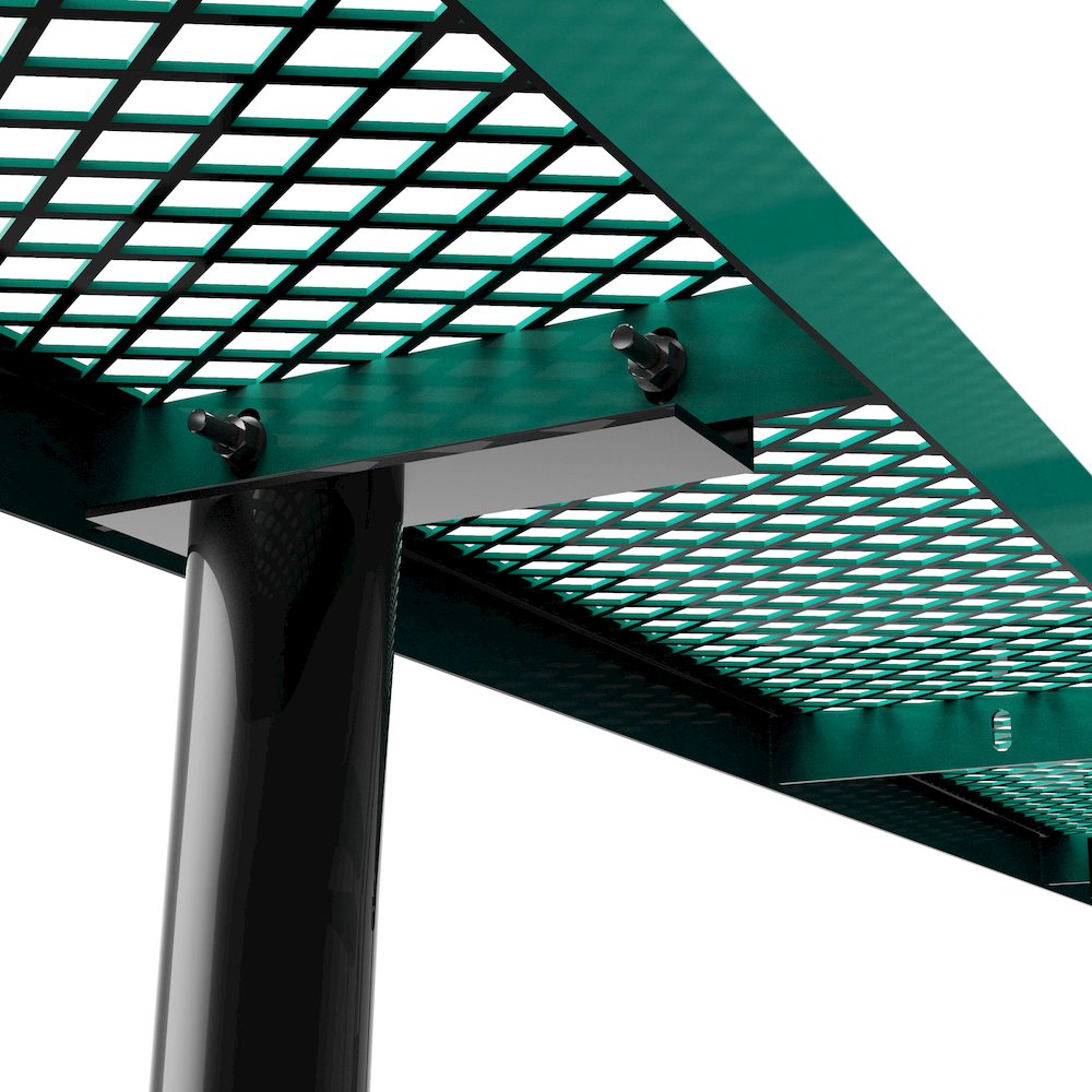 6' Rectangular Outdoor Picnic Table with Green Expanded Metal Mesh Top and Seats