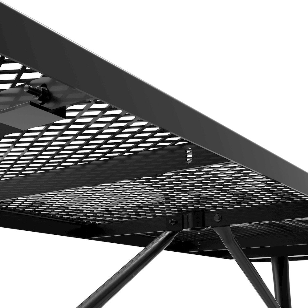Mantilla 8' Rectangular Outdoor Picnic Table, Black