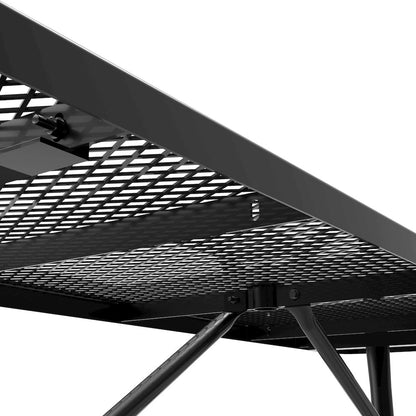 Mantilla 8' Rectangular Outdoor Picnic Table, Black