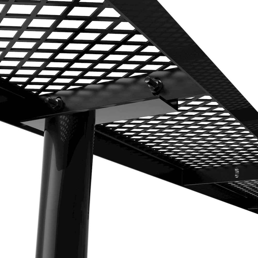 Mantilla 8' Rectangular Outdoor Picnic Table, Black