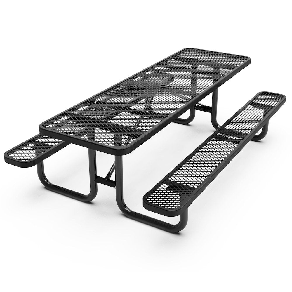 Mantilla 8' Rectangular Outdoor Picnic Table, Black