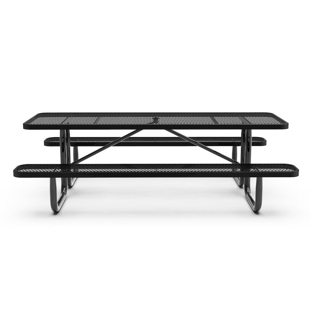 Mantilla 8' Rectangular Outdoor Picnic Table, Black