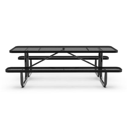 Mantilla 8' Rectangular Outdoor Picnic Table, Black