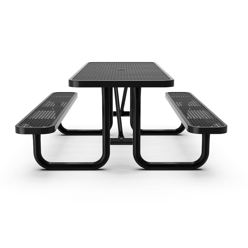 Mantilla 8' Rectangular Outdoor Picnic Table, Black