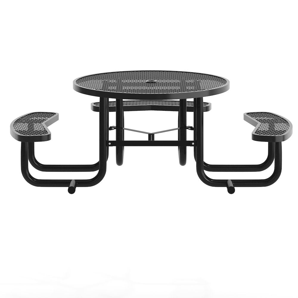 Creekside 46" Round Wheelchair Accessible Commercial Outdoor Picnic Table, Black