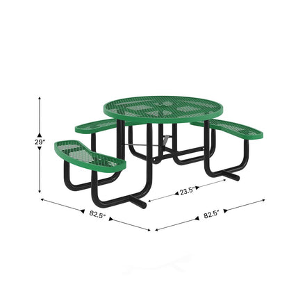 Creekside 46" Round Wheelchair Accessible Commercial Outdoor Picnic Table, Green