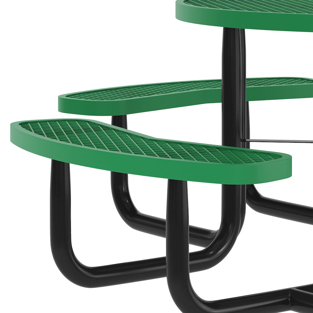 Creekside 46" Round Wheelchair Accessible Commercial Outdoor Picnic Table, Green