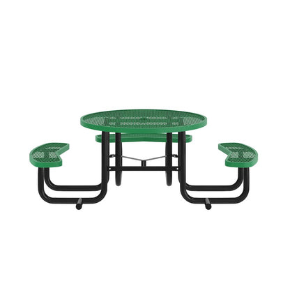 Creekside 46" Round Wheelchair Accessible Commercial Outdoor Picnic Table, Green