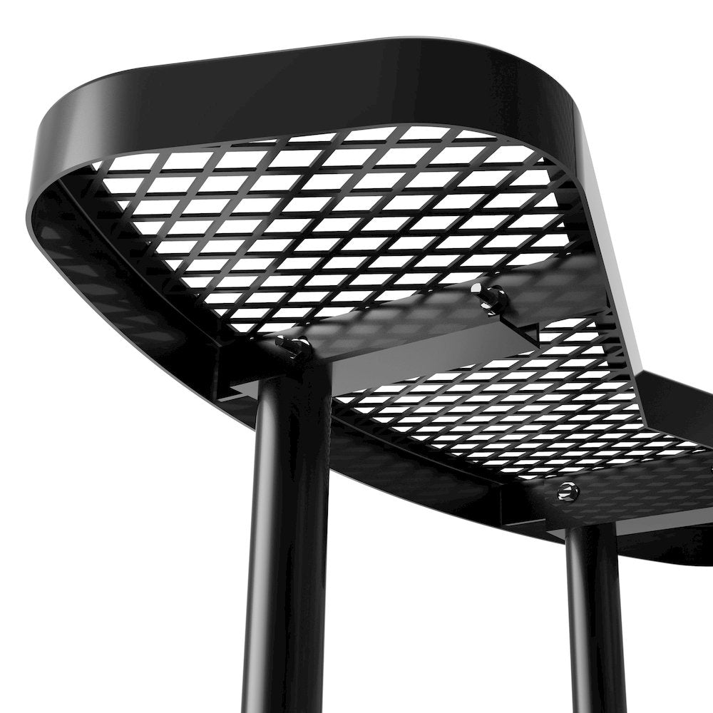 46" Round Outdoor Picnic Table, Commercial Heavy Gauge Expanded Metal Mesh Seats