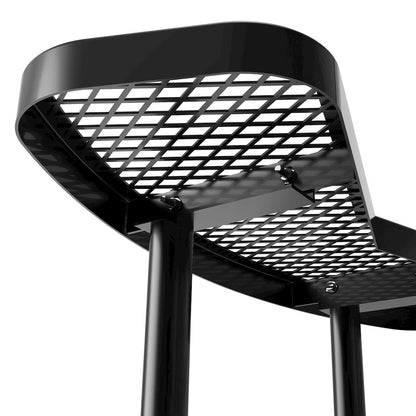 46" Round Outdoor Picnic Table, Commercial Heavy Gauge Expanded Metal Mesh Seats