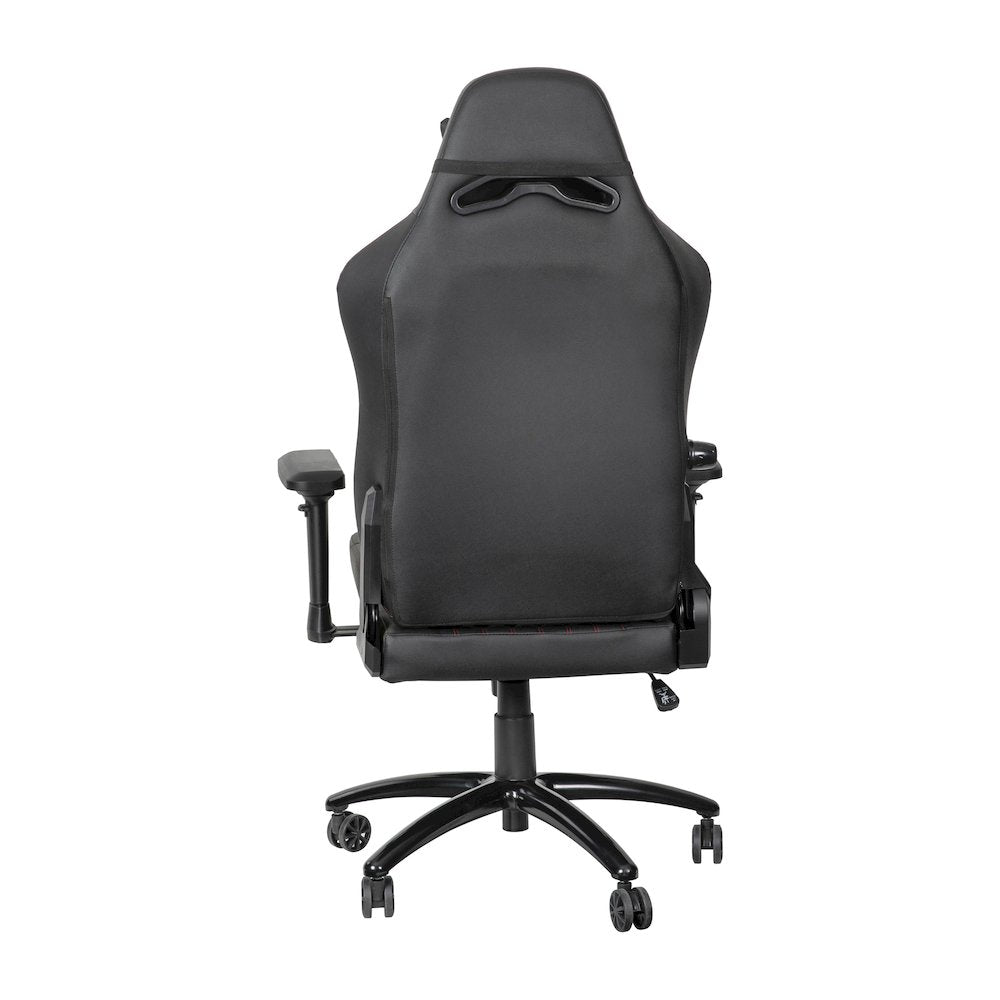 High Back Gaming Chair with 4D Armrests, Black with Red Stitching