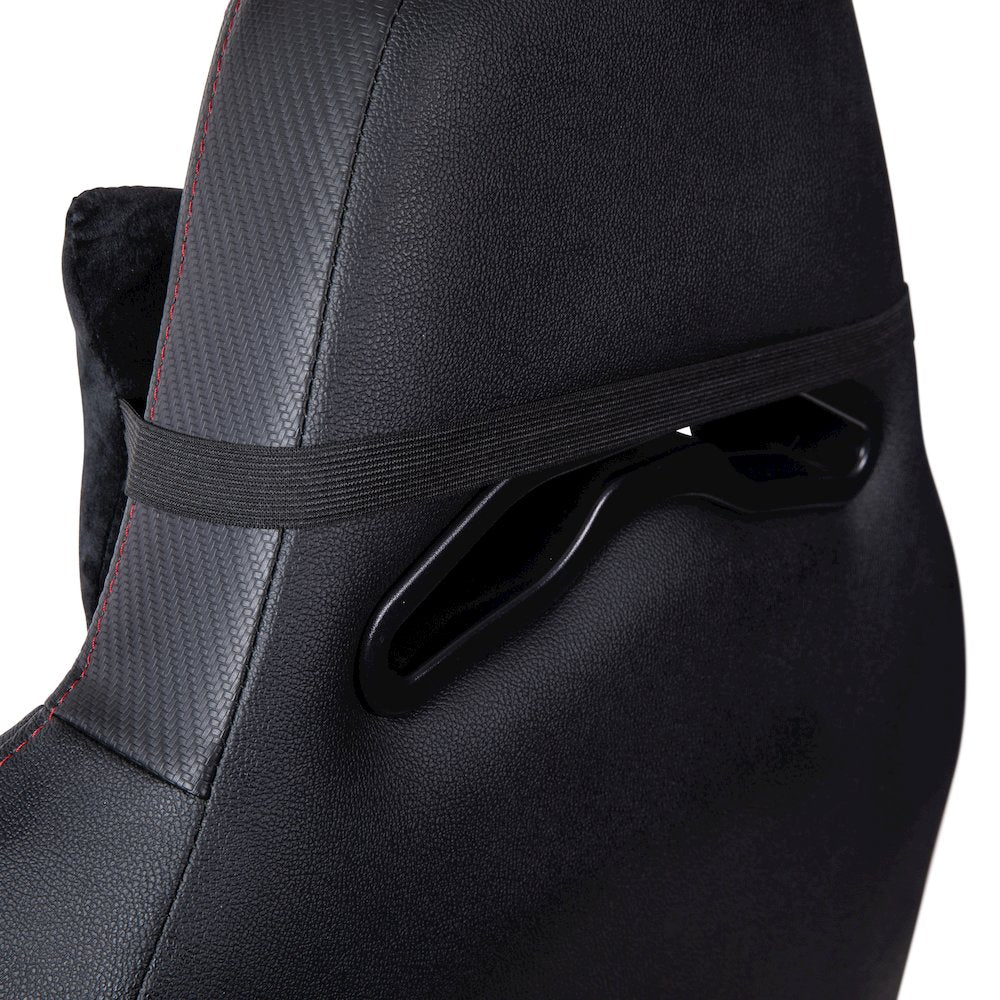 High Back Gaming Chair with 4D Armrests, Black with Red Stitching