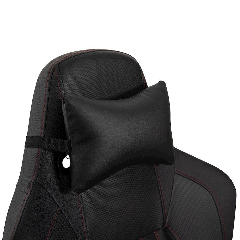 High Back Gaming Chair with 4D Armrests, Black with Red Stitching