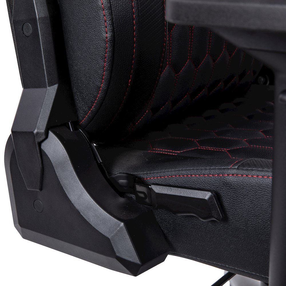 High Back Gaming Chair with 4D Armrests, Black with Red Stitching