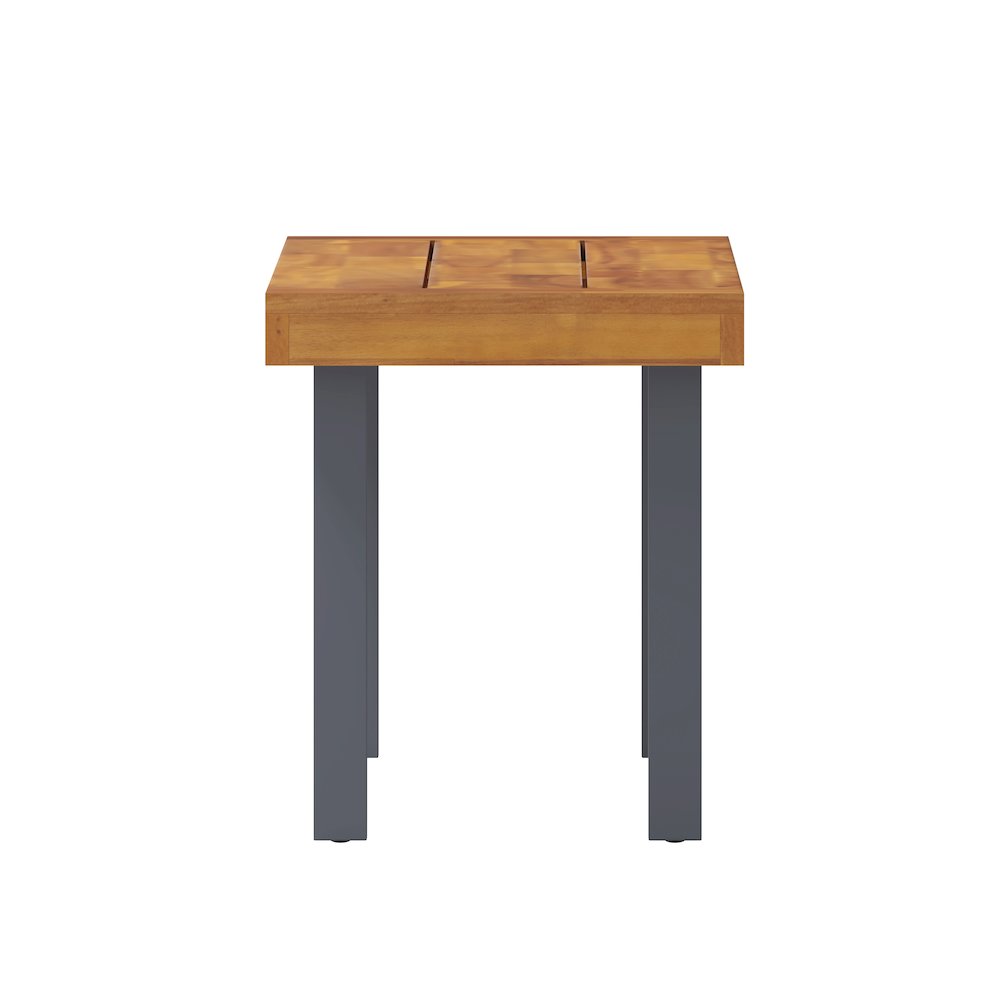 Solid Acacia Wood Bench for 2 with Slatted Top in a Natural Finish