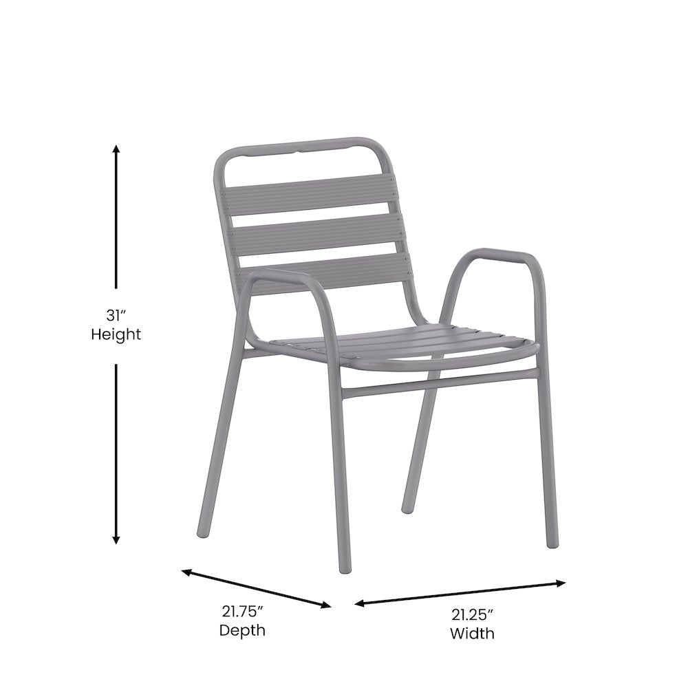 Contemporary Patio Chair with Arms for Indoor and Outdoor Use
