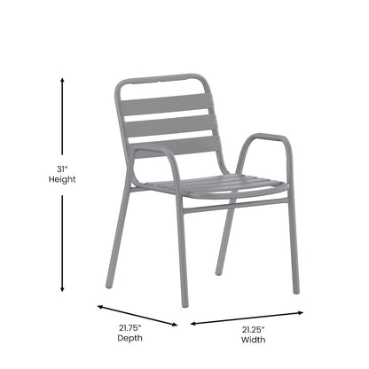 Contemporary Patio Chair with Arms for Indoor and Outdoor Use