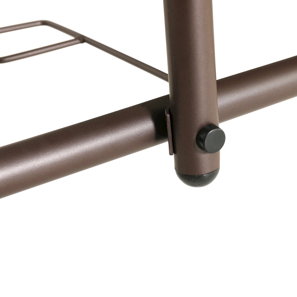 31.5" x 55" Bronze Rectangular Tempered Glass Metal Table with Umbrella Hole