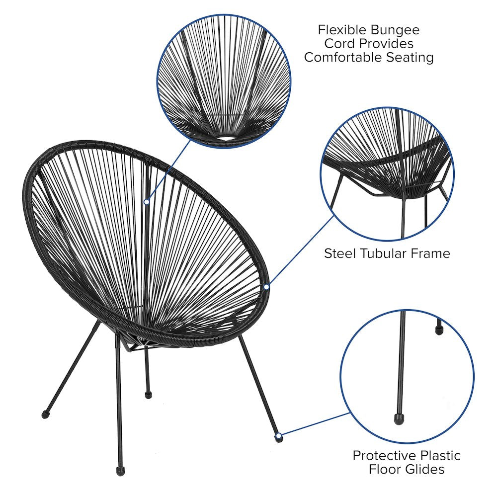 Oval Comfort Take Ten Black Papasan Lounge Chair