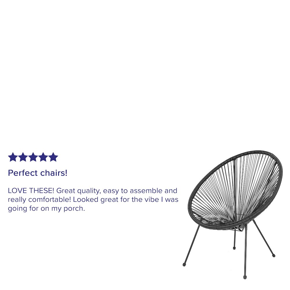 Oval Comfort Take Ten Black Papasan Lounge Chair