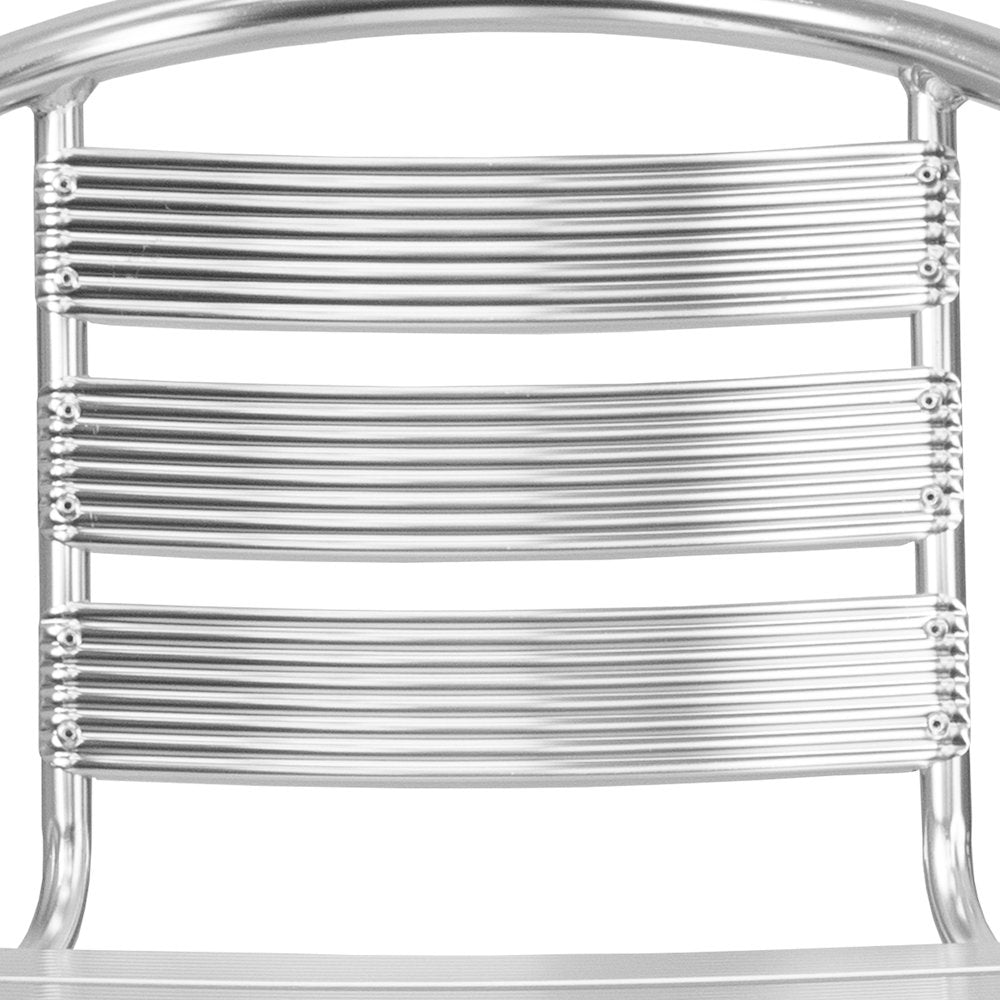 Heavy Duty Aluminum Indoor-Outdoor Restaurant Stack Chair with Triple Slat Back