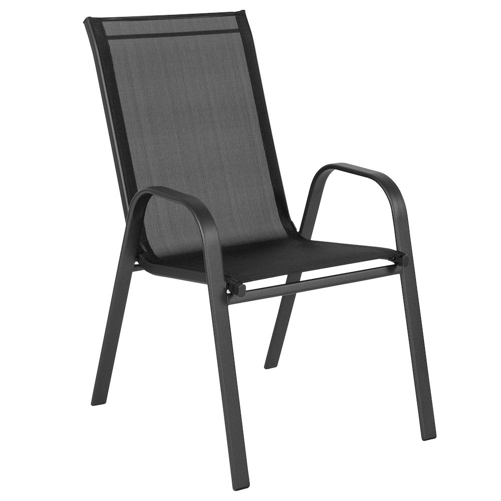 7 Piece Patio Dining Set with Patio Table and 6 Chairs, Black