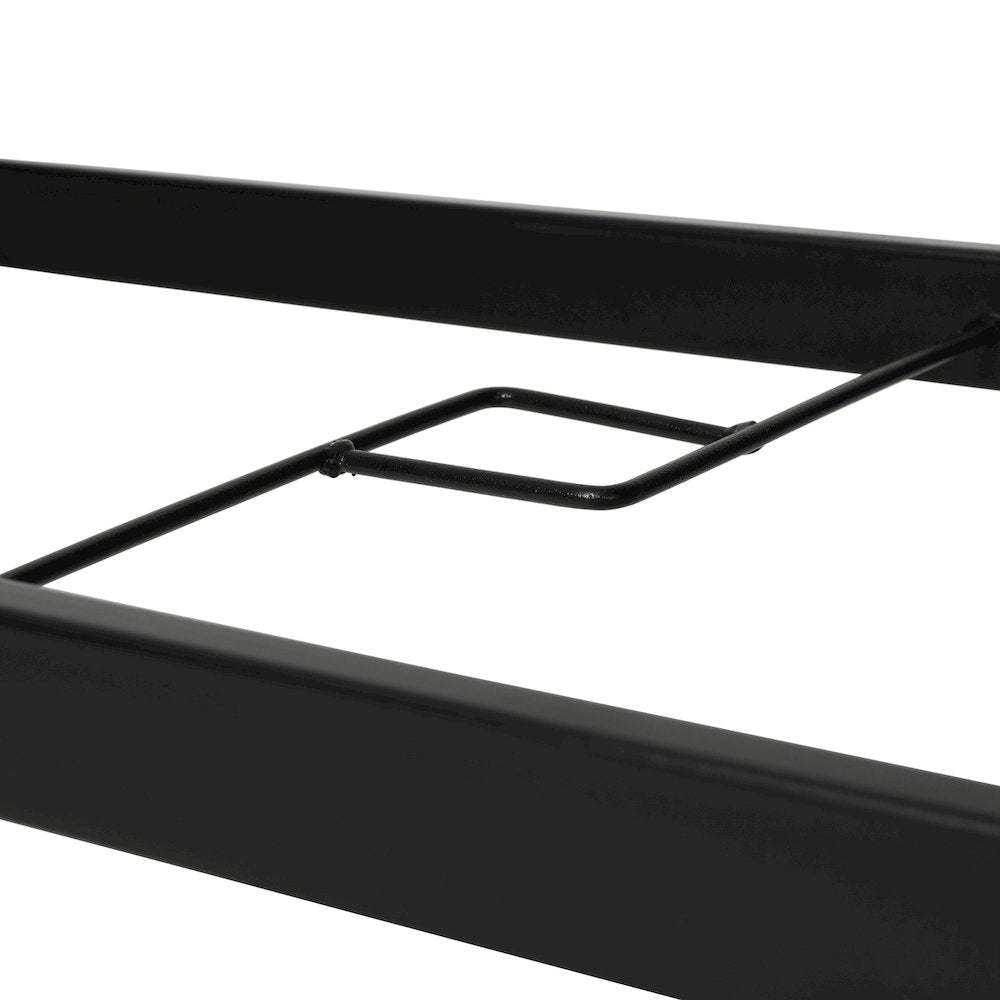 Rectangular Glass Patio Table With Seating for 6, Clear Top/Black Frame