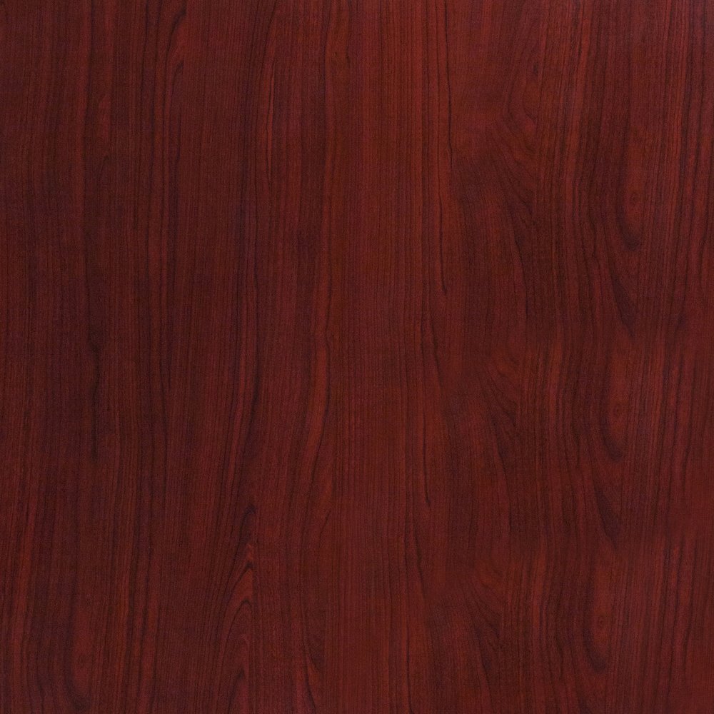 36'' Square High-Gloss Mahogany Resin Table Top with 2'' Thick Drop-Lip