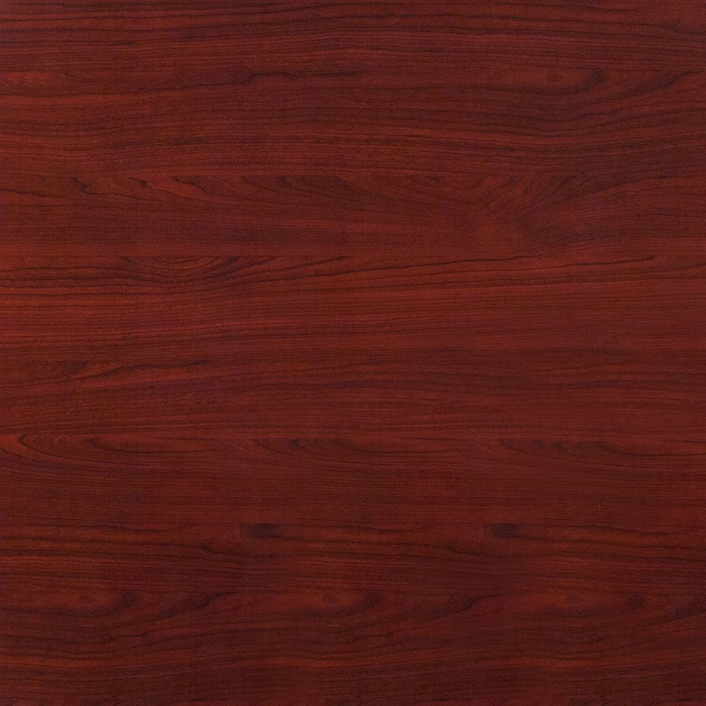 48'' Round High-Gloss Mahogany Resin Table Top with 2'' Thick Drop-Lip