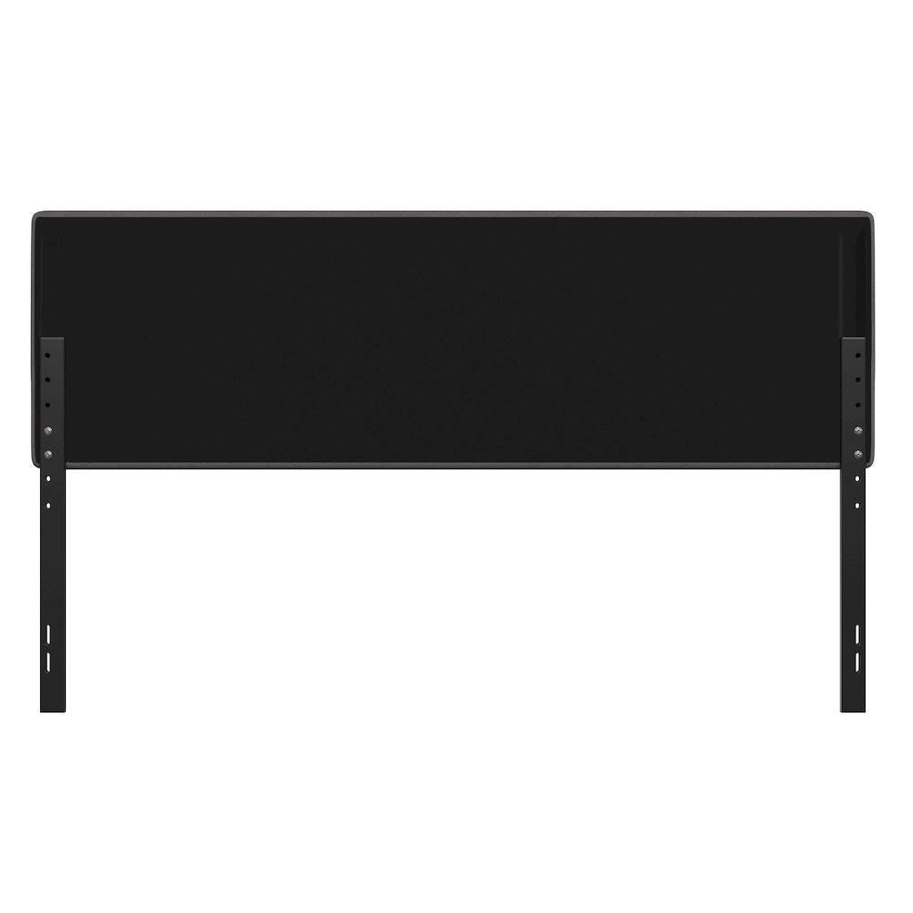 King Channel Stitched Fabric Upholstered Headboard, from 44.5" to 57.25" - Gray