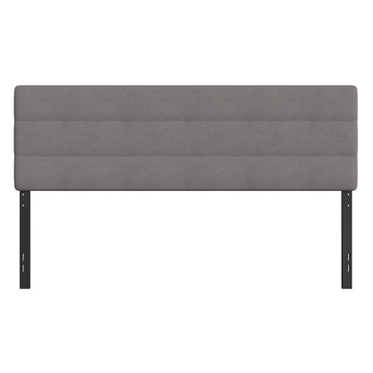 King Channel Stitched Fabric Upholstered Headboard, from 44.5" to 57.25" - Gray