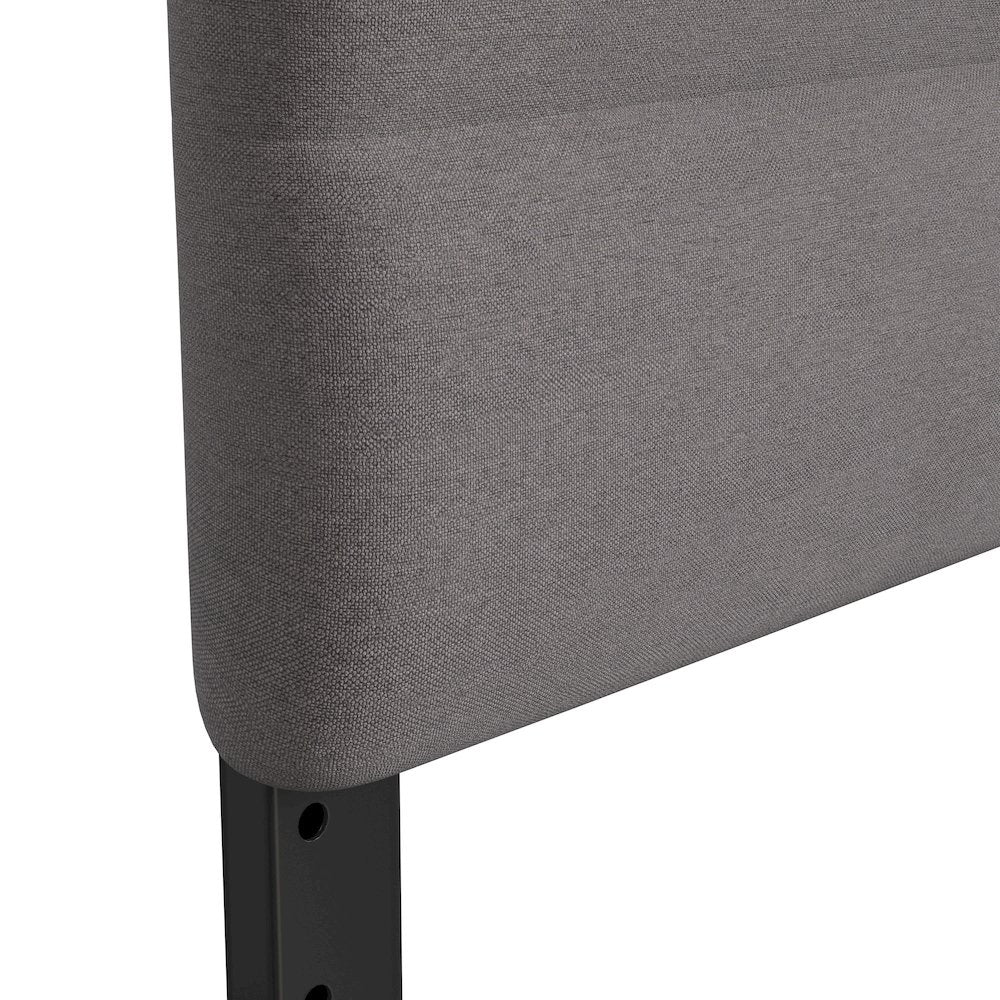 King Channel Stitched Fabric Upholstered Headboard, from 44.5" to 57.25" - Gray