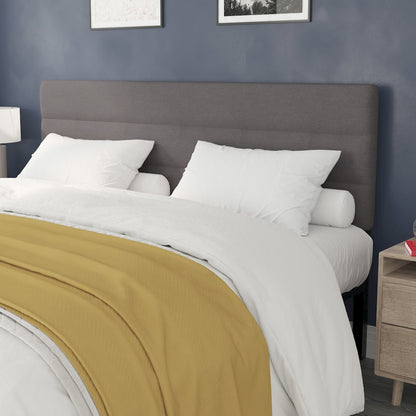 King Channel Stitched Fabric Upholstered Headboard, from 44.5" to 57.25" - Gray