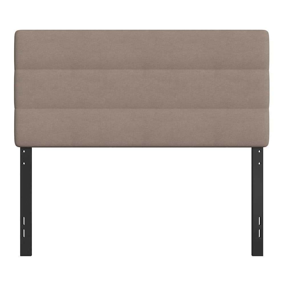 Full Channel Stitched Fabric Upholstered Headboard, from 44.5" to 57.25" - Taupe