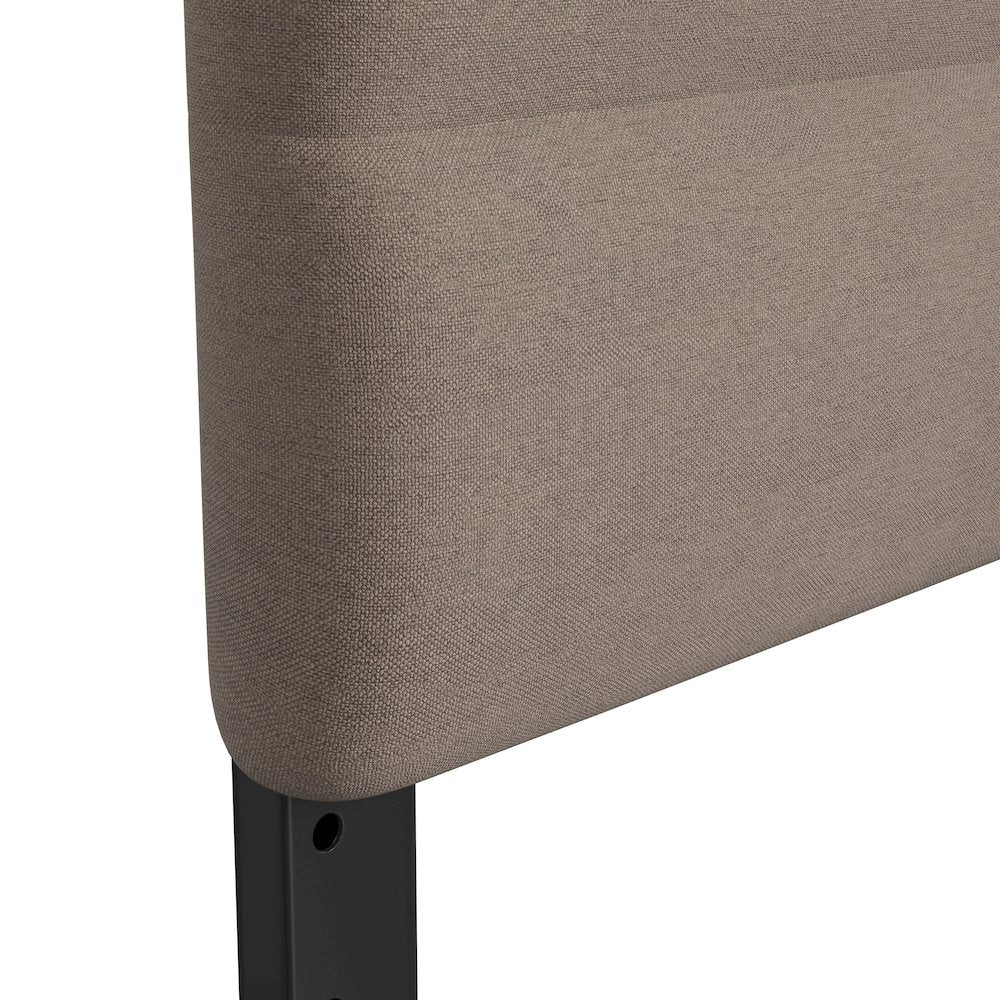 Full Channel Stitched Fabric Upholstered Headboard, from 44.5" to 57.25" - Taupe