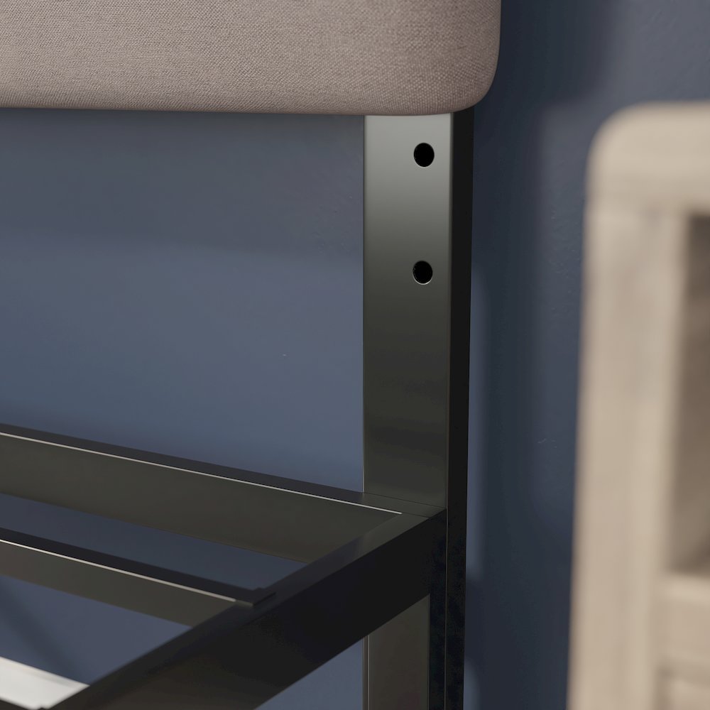 Full Channel Stitched Fabric Upholstered Headboard, from 44.5" to 57.25" - Taupe