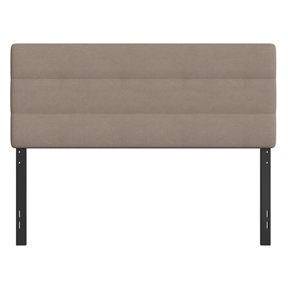 Queen Channel Stitched Fabric Upholstered Headboard,  Taupe