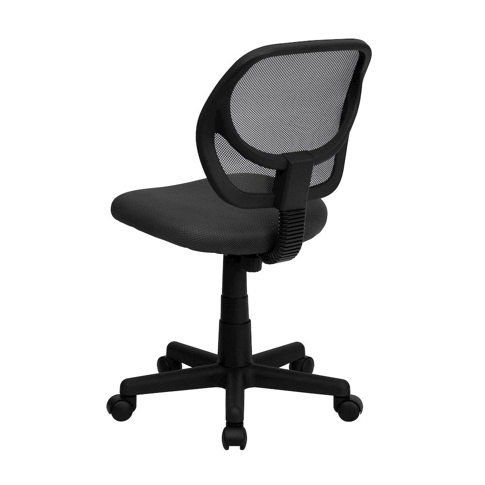 Low Back Gray Mesh Swivel Task Office Chair with Curved Square Back