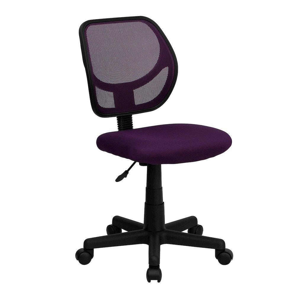 Low Back Purple Mesh Swivel Task Office Chair