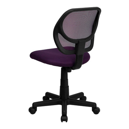Low Back Purple Mesh Swivel Task Office Chair