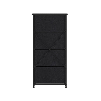 4 Drawer Dresser Storage Organizer, Black Drawers/Black Frame