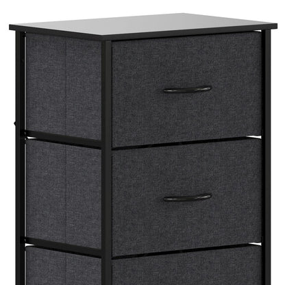 4 Drawer Dresser Storage Organizer, Black Drawers/Black Frame