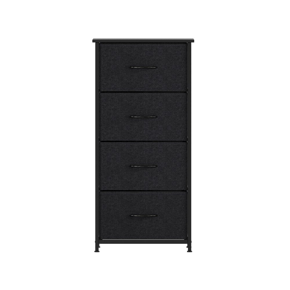 4 Drawer Dresser Storage Organizer, Black Drawers/Black Frame