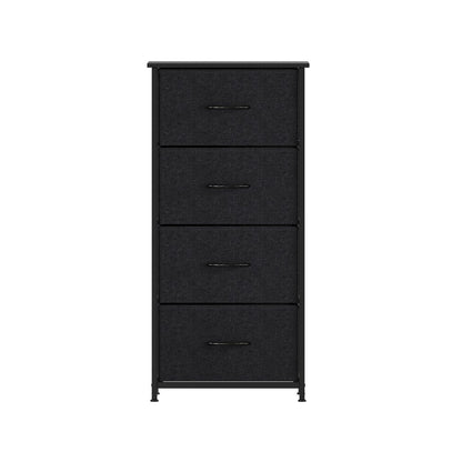 4 Drawer Dresser Storage Organizer, Black Drawers/Black Frame