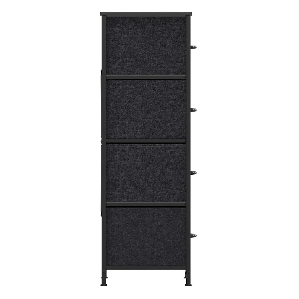 4 Drawer Dresser Storage Organizer, Black Drawers/Black Frame
